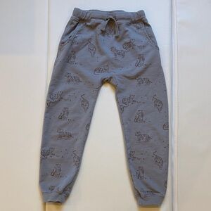 Rylee + Cru Gray Kids Jogger Pants with Tiger Print
